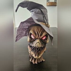 Spirit Halloween Hanging Scarecrow Head Light Up Red Eyes
